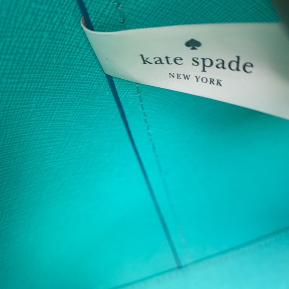 Kate Spade Bag Motif Ladies Blue Leather Tote - Picture 9 of 10